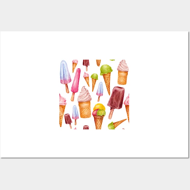 ice cream pattern Wall Art by lisenok